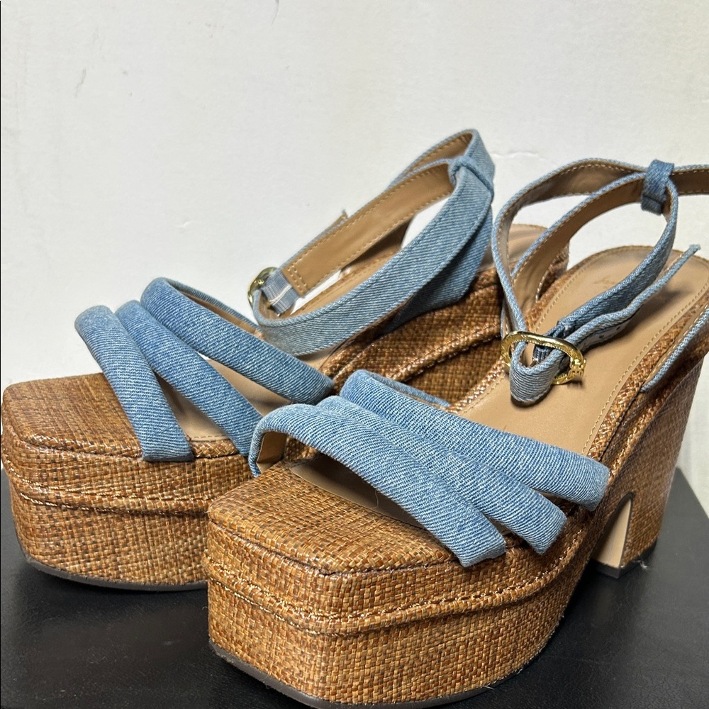 Sam Edelman denim platform, sandals size 8 1/2